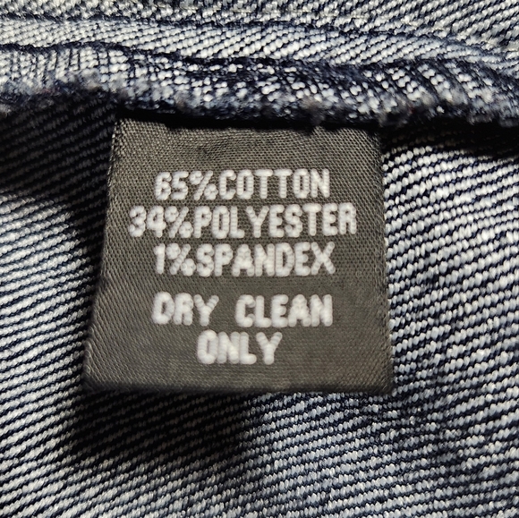 Blue Denim Embroidered Jean Jacket, Black Crocheted Lace Sleeves BOHO by MISHCA - Picture 7 of 7